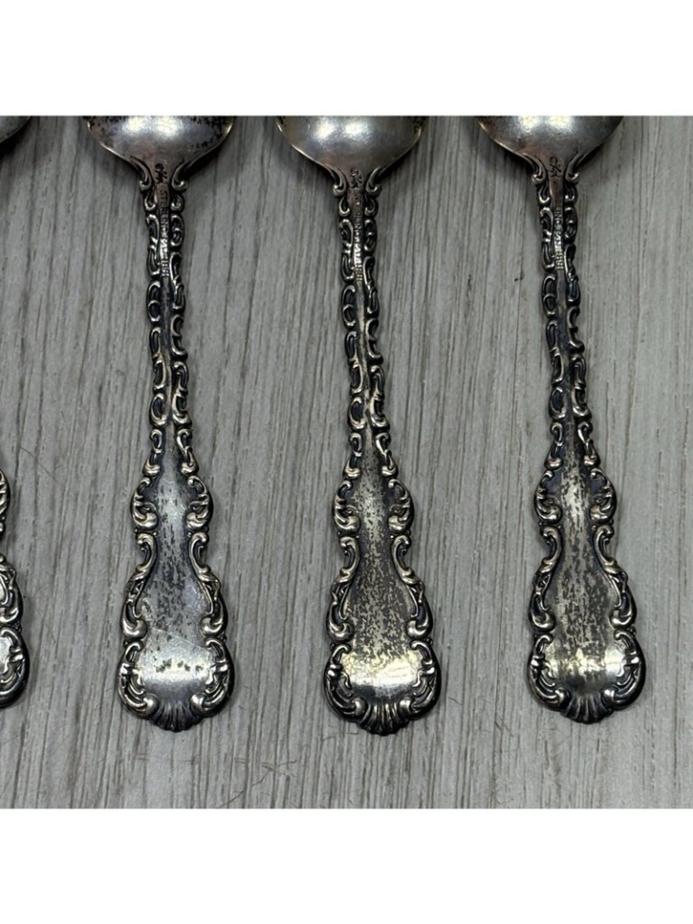 5 - ANTIQUE PAT 1891 STERLING SILVER H. J. HOWE SPOON 5 1/4" Monogrammed - Picture 12 of 13